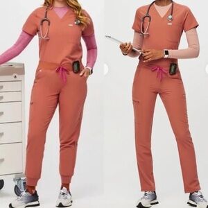FIGS 3 Piece Catarina Zamora Livingston Nursing Medical Scrub Set in Terracotta